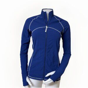 Solumbra Surf Jacket Womens Small Blue Full Zip Lightweight SPF 100+ Water Sport